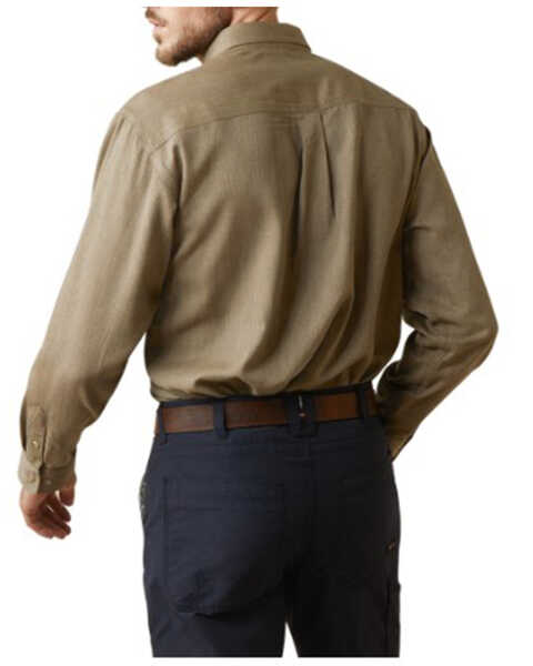 Image #2 - Ariat Men's FR Air Inherent Long Sleeve Button Down Work Shirt - Big & Tall, Tan, hi-res