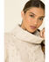 Image #3 - POL Women's Ivory Cable Knit Turtleneck Sweater , , hi-res