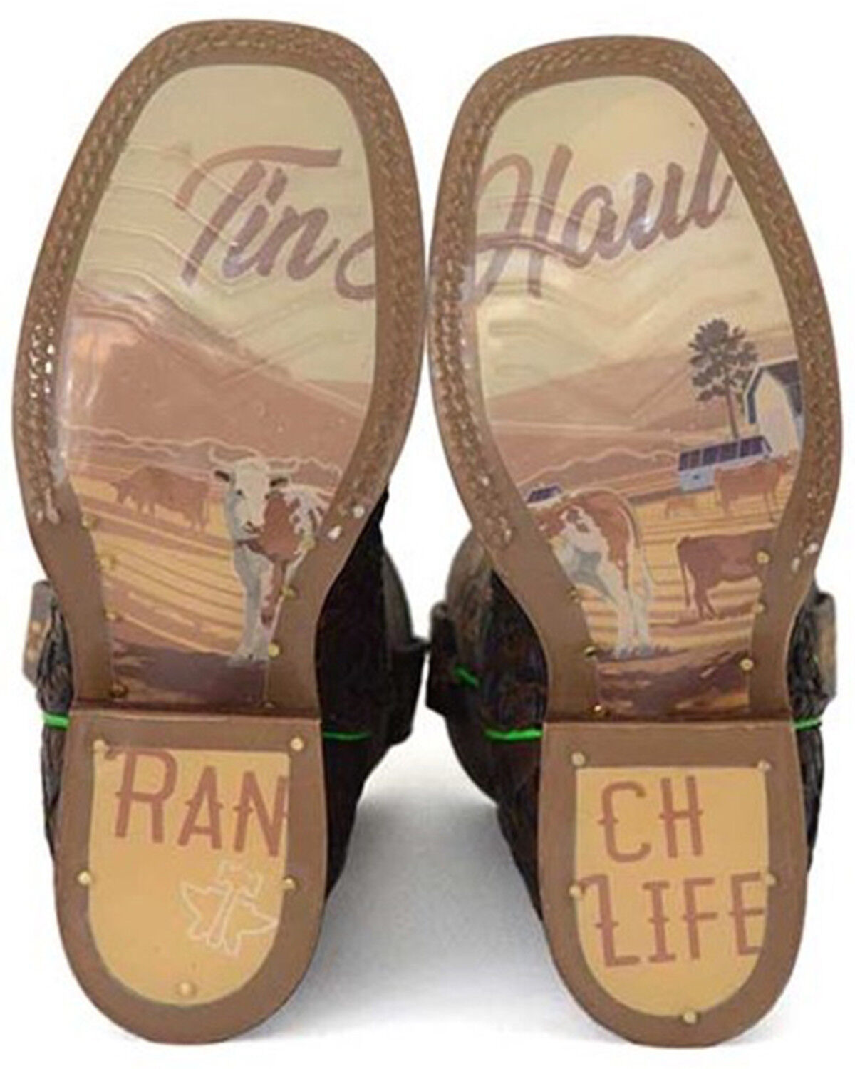 Image #2 - Tin Haul Boys' Lace It Up Western Boots - Broad Square Toe, Brown, hi-res