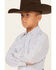 Ely Walker Boys' Geo Print Long Sleeve Pearl Snap Western Shirt , White, hi-res