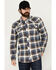 Image #1 - Cody James Men's FR Plaid Print Long Sleeve Snap Midweight Work Shirt , Navy, hi-res
