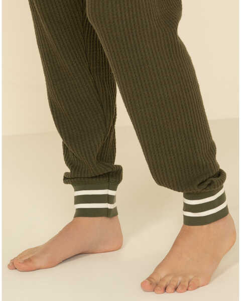 PJ Salvage Women's Thermal Sweatpants, Olive, hi-res
