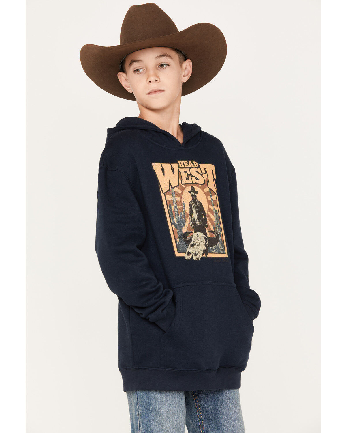 Image #2 - Cody James Boys' West Hooded Sweatshirt, Navy, hi-res