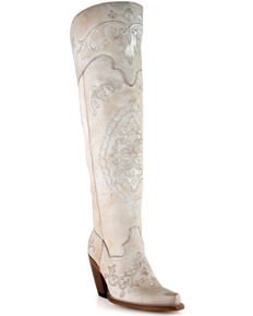 Dan Post Women's Bernadette Western Boots - Snip Toe, White, hi-res