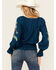 Image #4 - Shyanne Women's Challis Embroidered Long Sleeve Blouse, Dark Blue, hi-res