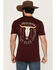 Image #1 - Troll Co Men's Homestead Logo Short Sleeve Graphic Work T-Shirt, Maroon, hi-res