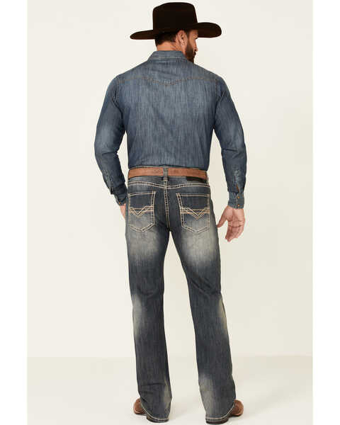 Rock & Roll Denim Men's Pistol Medium Vintage Stretch Regular Straight Jeans , Blue, hi-res