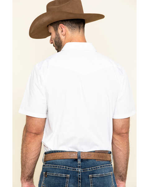Gibson Men's Solid Short Sleeve Snap Western Shirt - Big, White, hi-res