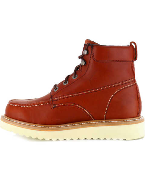 Image #3 - Wolverine Men's Wedge Sole Lace-Up Leather Work Boots - Moc Toe, Rust Copper, hi-res