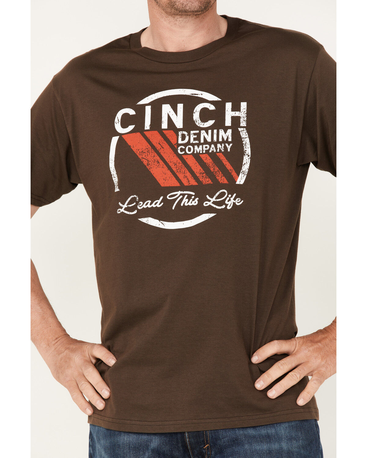 Image #3 - Cinch Men's Lead This Life Logo Graphic T-Shirt, Brown, hi-res