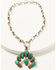 Image #2 - Erin Knight Designs Women's Vintage Sterling Plated Chain with Turquoise Squash Blossom, Turquoise, hi-res