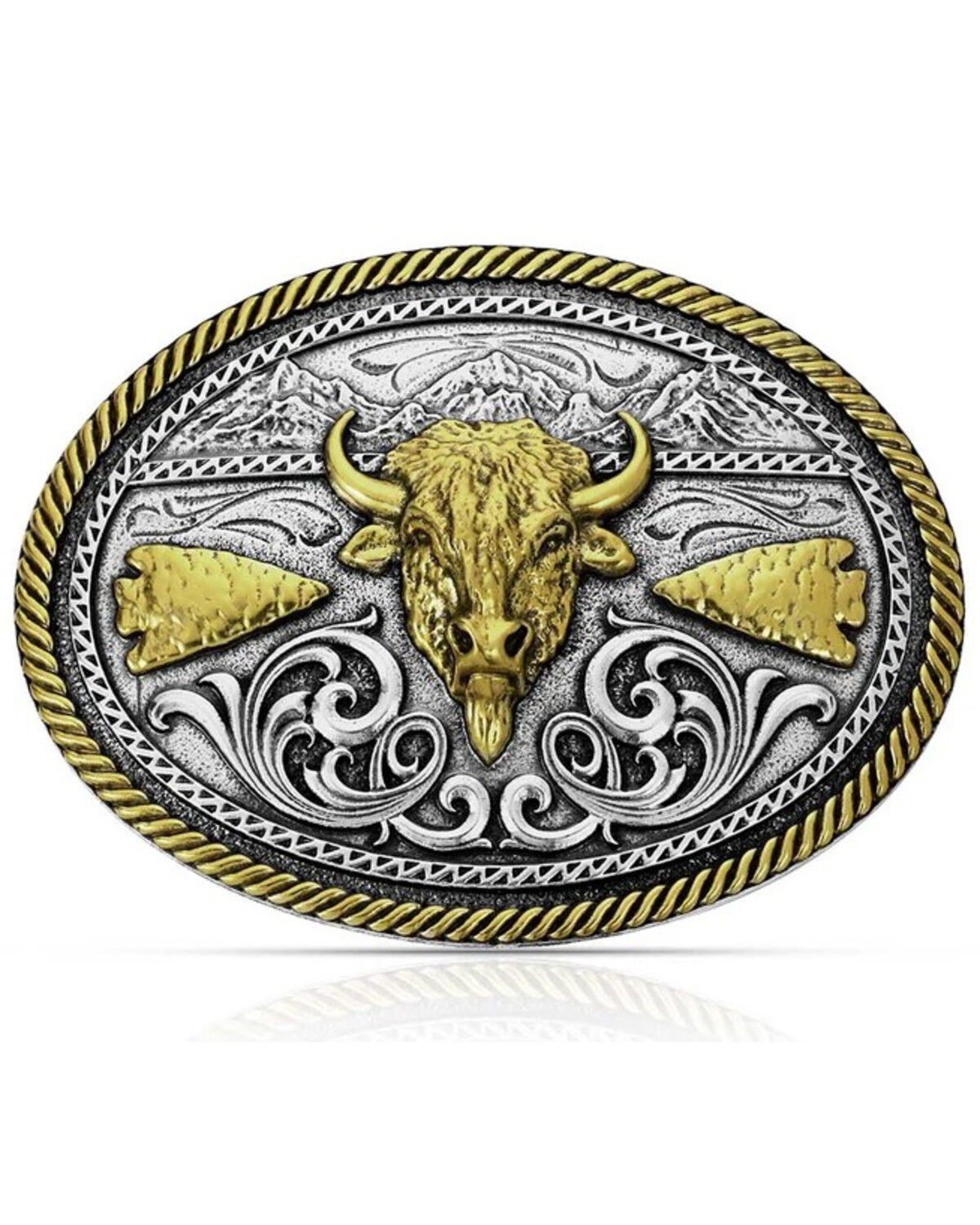 Image #1 - Montana Silversmiths Men's Buffalo Ridge Belt Buckle, Silver, hi-res