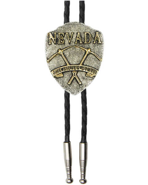 AndWest Men's The Silver State Nevada Bolo Tie, Silver, hi-res