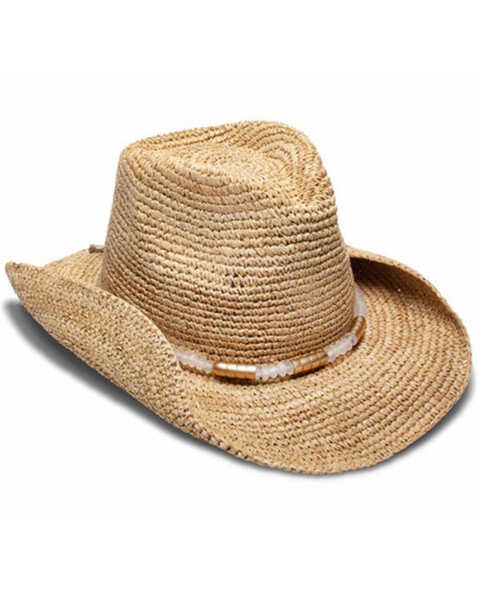 Image #1 - Nikki Beach Women's Chrysta Straw Cowboy Hat , Natural, hi-res