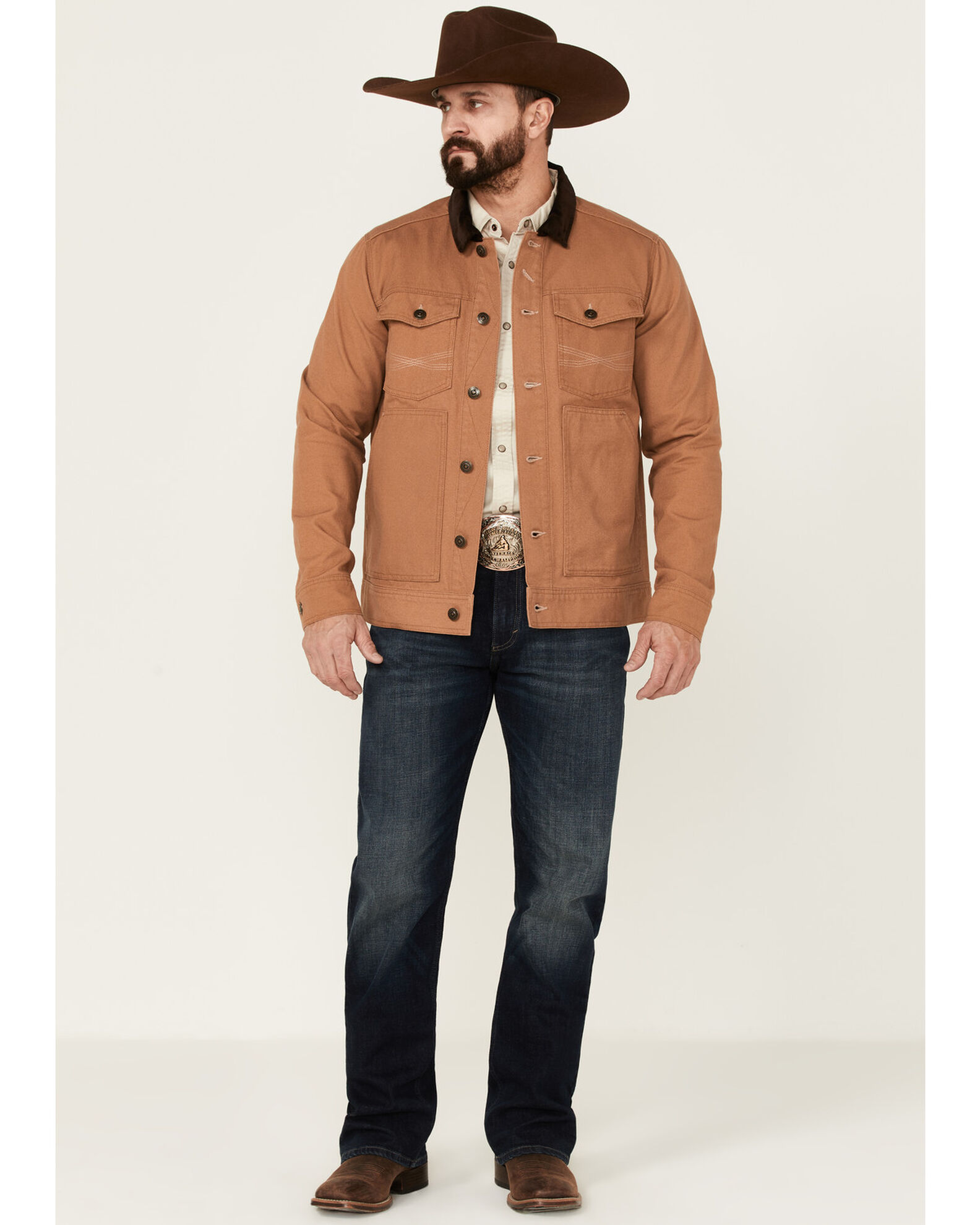 Blue Ranchwear Men s Copper Duck Canvas Button Front Trucker Rust Jack