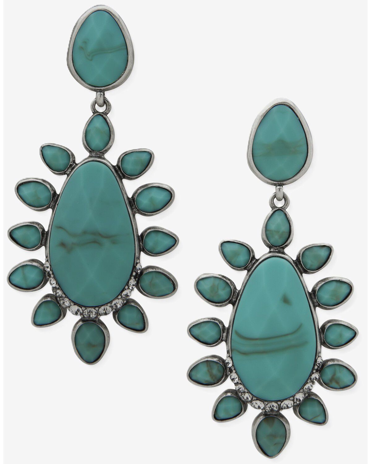Image #1 - Lainey Wilson Women's Stone Cluster Drop Earrings, Turquoise, hi-res