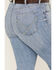 Ariat Women's R.E.A.L. Light Wash Mid Rise Regina Flare Jeans - Plus, Blue, hi-res