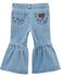 Image #1 - Wrangler Toddler Girls' Light Wash Americana Pull-On Flare Jeans, Blue, hi-res