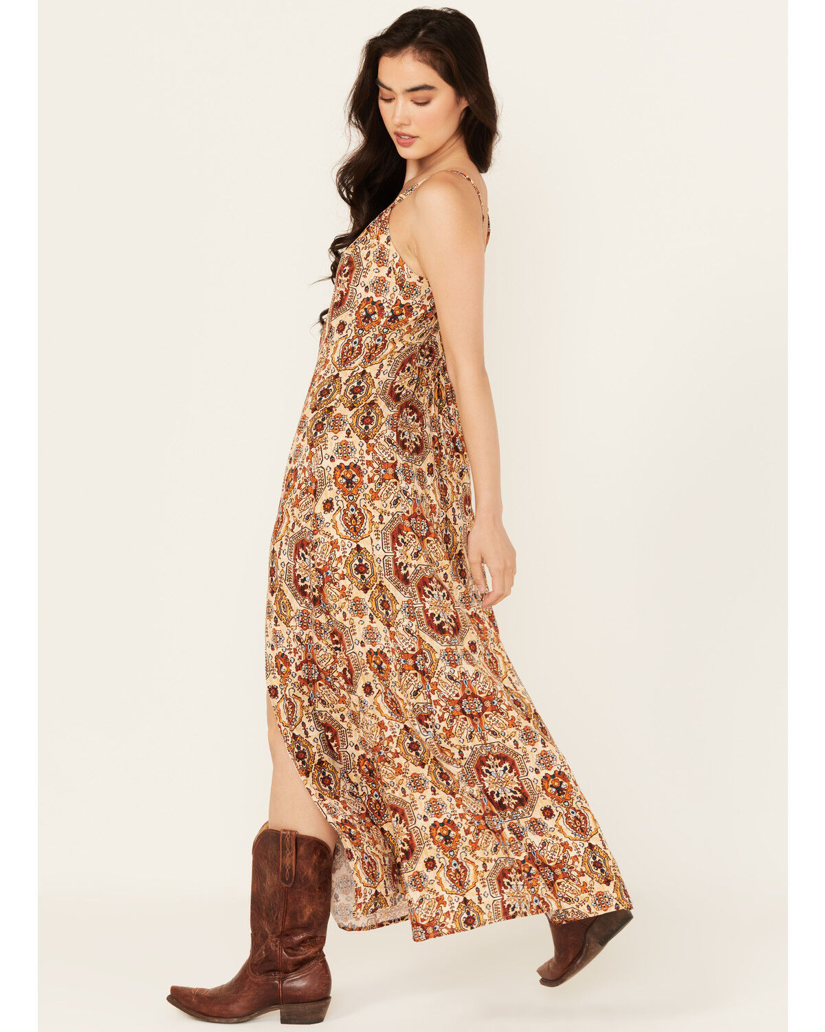 Image #4 - Idyllwind Women's Roxanne Tapestry Print Sleeveless Maxi Dress, Lt Brown, hi-res