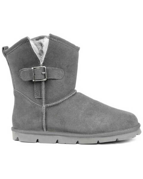 Image #2 - Superlamb Women's Argali Buckle Casual Pull On Boots - Round Toe, Charcoal, hi-res
