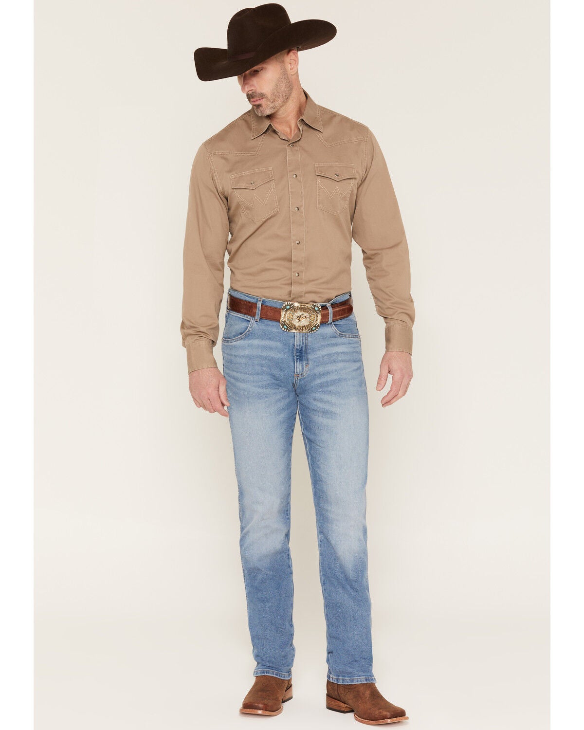 Wrangler Men's Retro Light Wash Slim Straight Stretch Denim Jeans | Sheplers