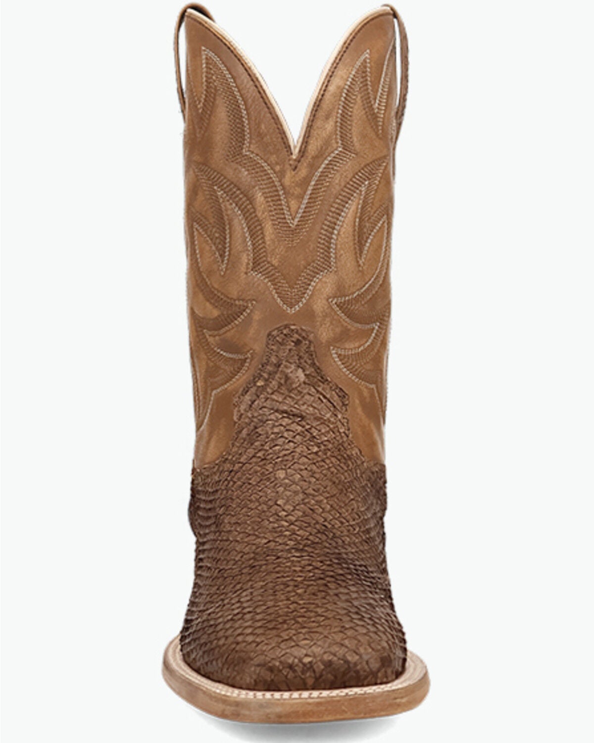 Image #4 - Dan Post Men's Exotic Salmon Western Boots - Broad Square Toe, Brown, hi-res