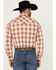Image #4 - Wrangler Retro Men's Plaid Print Long Sleeve Snap Performance Western Shirt, Rust Copper, hi-res