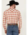 Image #4 - Wrangler Retro Men's Plaid Print Long Sleeve Snap Performance Western Shirt , Rust Copper, hi-res