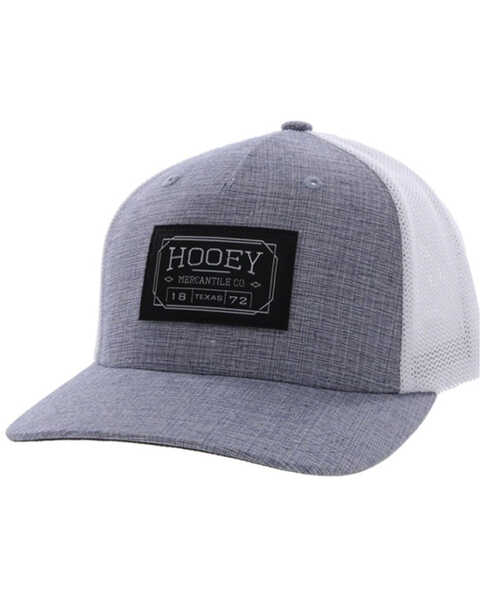 Hooey Men's Doc Logo Patch FlexFit Trucker Cap , Blue, hi-res