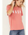 Image #2 - The NASH Collection Women's Logo Short Sleeve Graphic Tee, Red, hi-res