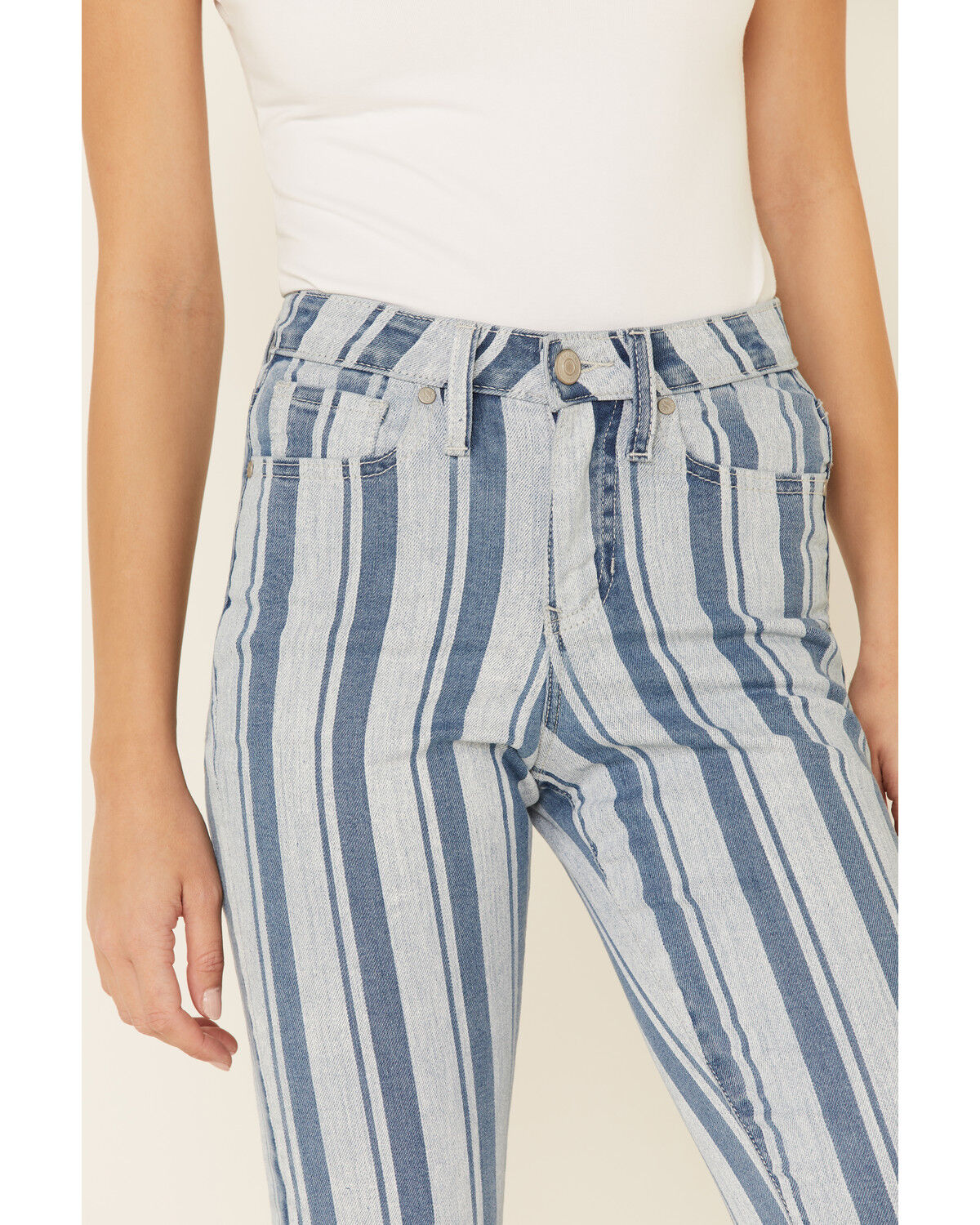 Striped bootcut jeans