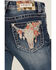 Grace in LA Women's Medium Wash Mid Rise Floral Steer Head Pocket Bootcut Jeans, Medium Wash, hi-res
