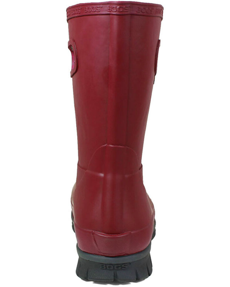 Bogs Women S Red Amanda Plush Insulated Work Boots Round Toe