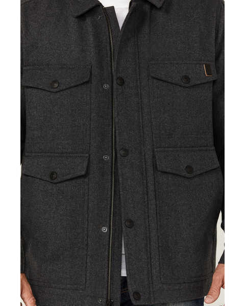 Image #3 - Brothers and Sons Men's Crockett Wool Flannel Lined Snap Jacket, Charcoal, hi-res