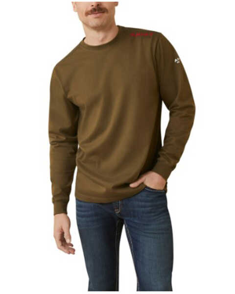 Image #1 - Ariat Men's FR Born For This Long Sleeve Graphic Work T-Shirt - Big , Brown, hi-res