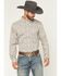 Image #1 - Cody James Men's Picher Floral Print Long Sleeve Button-Down Stretch Western Shirt, Tan, hi-res