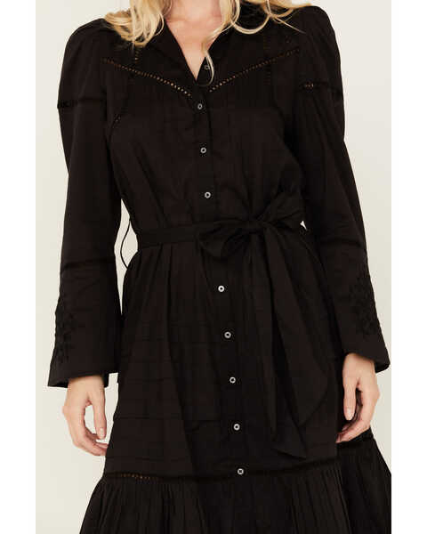 Image #3 - Jen's Pirate Booty Women's Worship Button Front Midi Dress, Black, hi-res