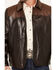 Image #3 - Scully Men's Shearling Collar Trucker Jacket, Chocolate, hi-res