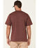 Image #4 - Hawx Men's Solid Burgundy Forge Short Sleeve Work Pocket T-Shirt , Burgundy, hi-res