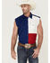 Cody James Men's Texas Flag Bubba Sleeveless Snap Western Shirt , Red/white/blue, hi-res