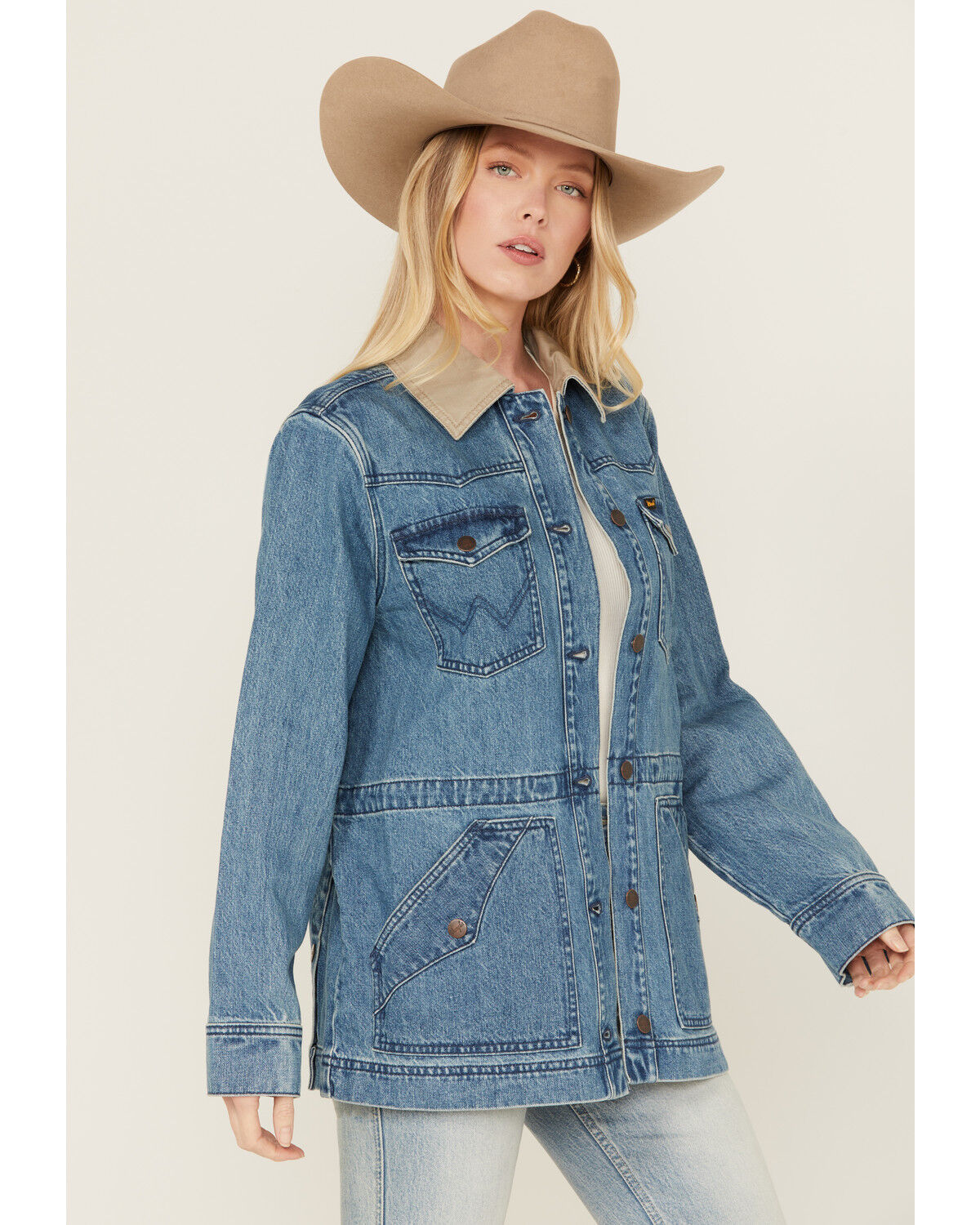 Image #2 - Wrangler Retro Women's Light Wash Denim Cinched Jacket, , hi-res