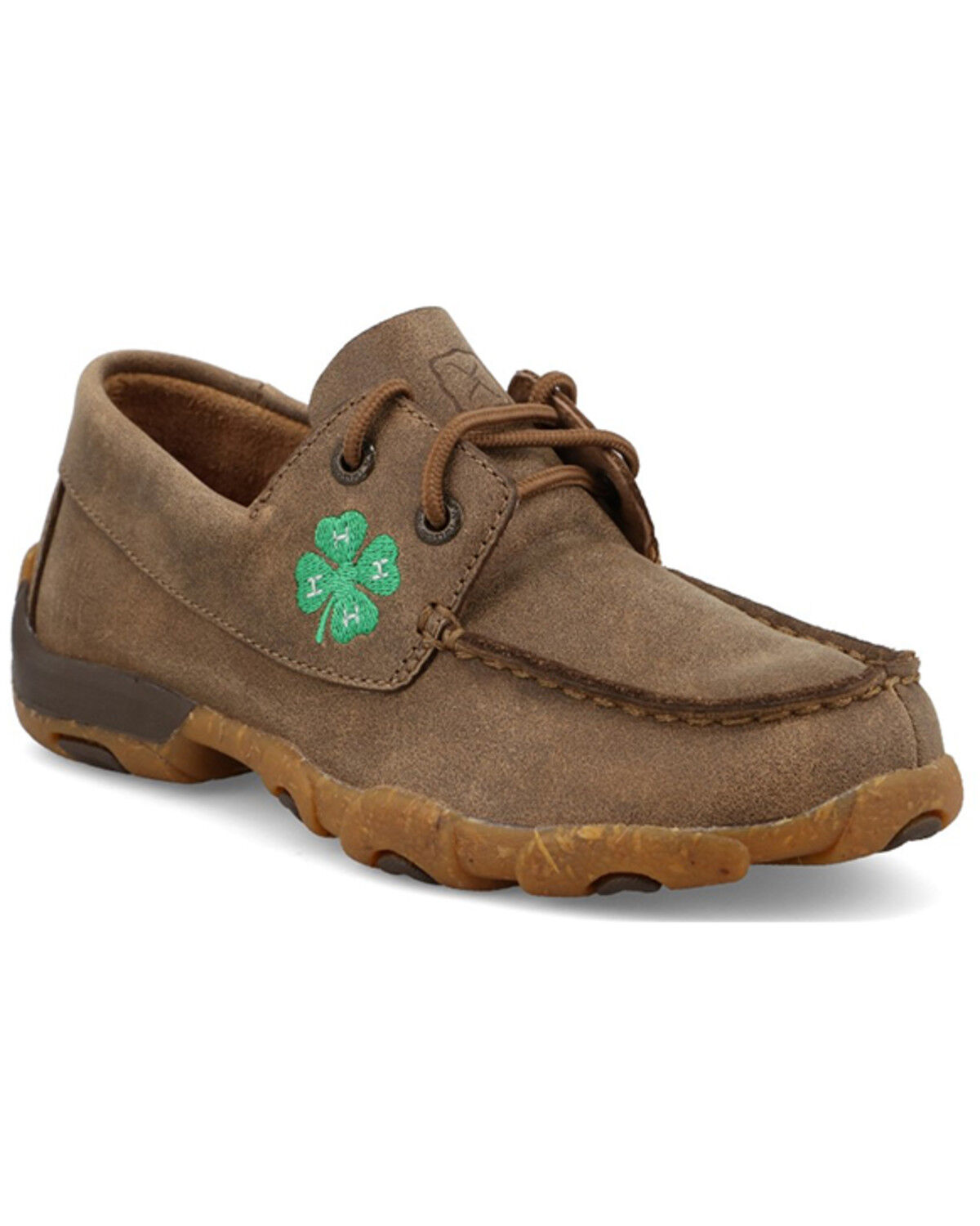 Image #1 - Twisted X Boys' Driving Moc Boat Shoe Driving Mocs, Brown, hi-res