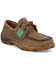 Image #1 - Twisted X Boys' Driving Moc Boat Shoes - Moc Toe , Brown, hi-res