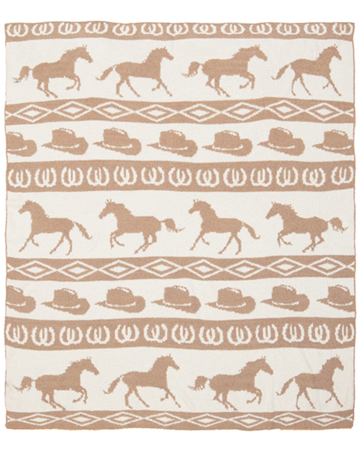 Carstens Home Wrangler Rodeo Stretchy Throw Blanket, Tan, hi-res