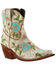 Image #1 - Liberty Black Women's Cobre Adela Floral Embroidered Western Booties - Snip Toe, White, hi-res