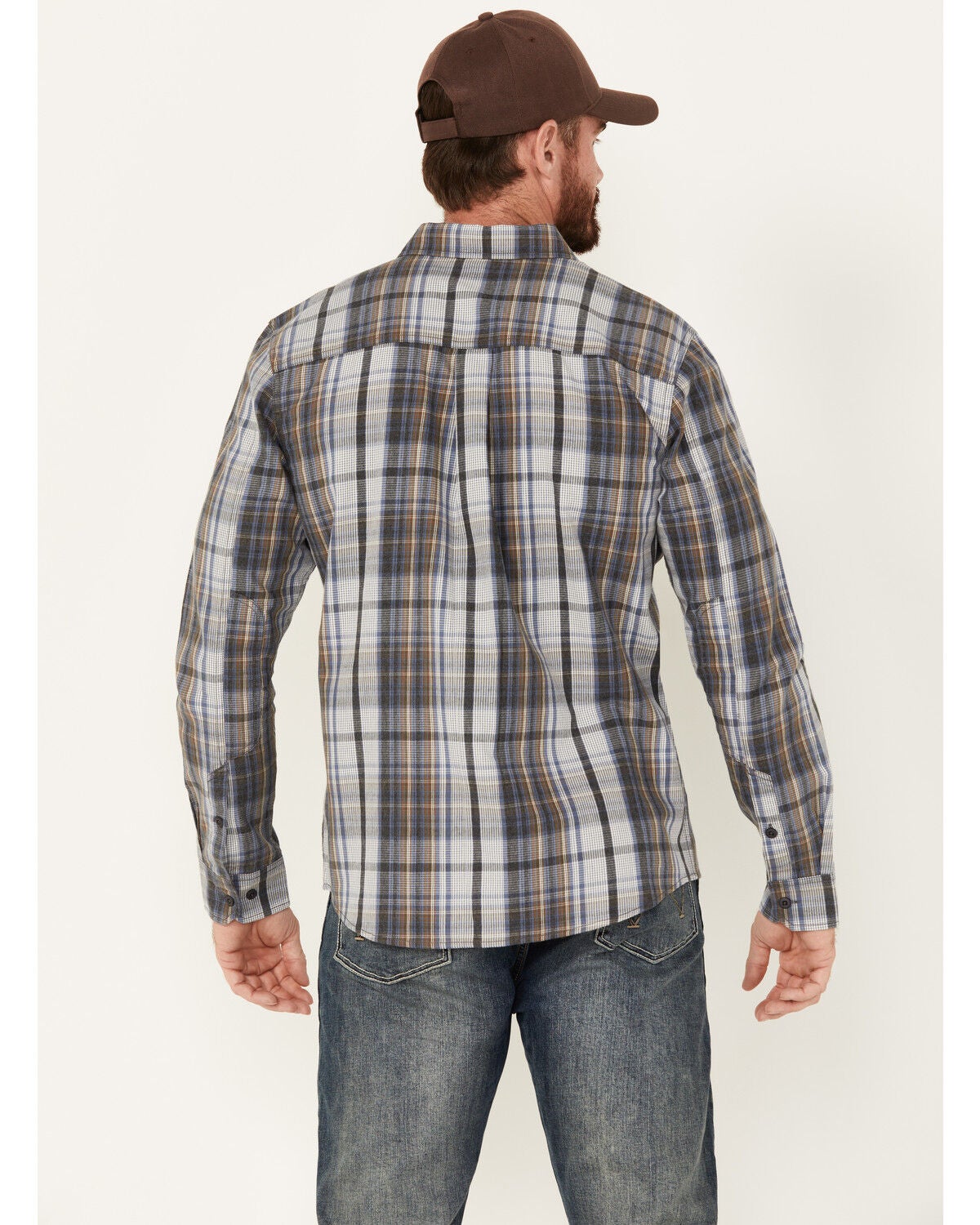 Image #4 - Brothers and Sons Men's Phillips Plaid Print Long Sleeve Button Down Shirt, Charcoal, hi-res