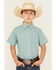 Image #1 - Wrangler Riata Boys' Plaid Print Short Sleeve Button-Down Western Shirt, , hi-res