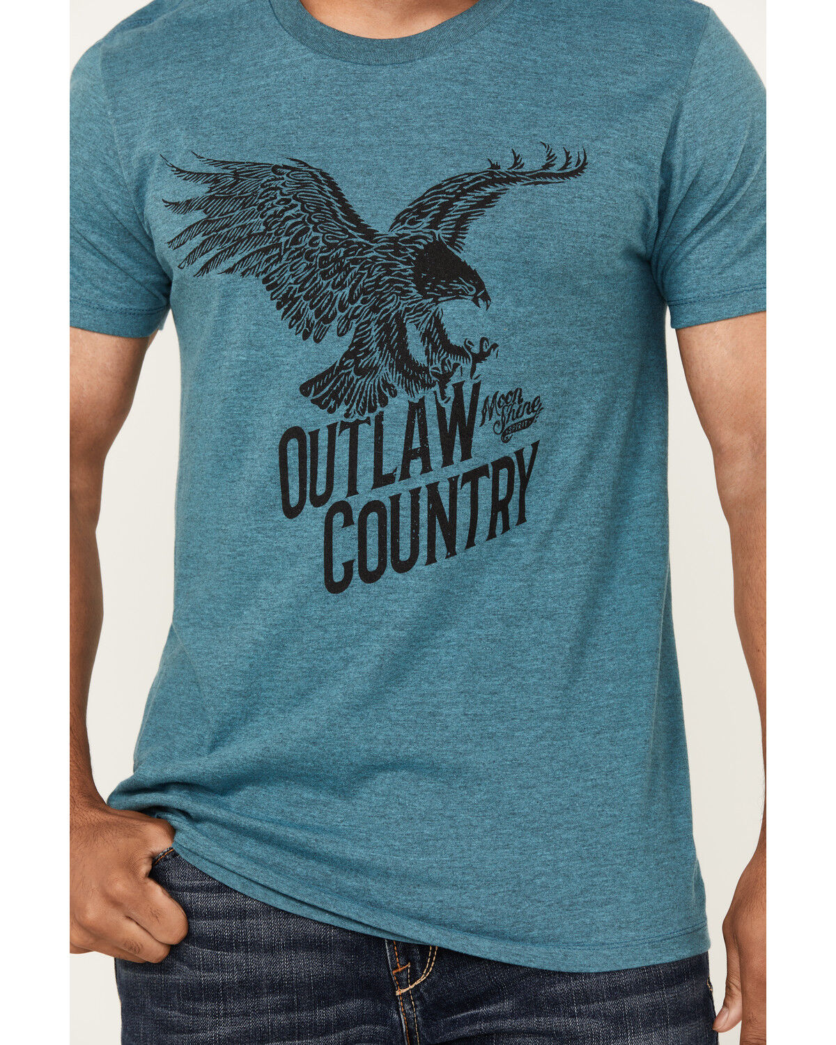 Image #3 - Moonshine Spirit Men's Soaring Eagle Short Sleeve Graphic T-Shirt, Blue, hi-res