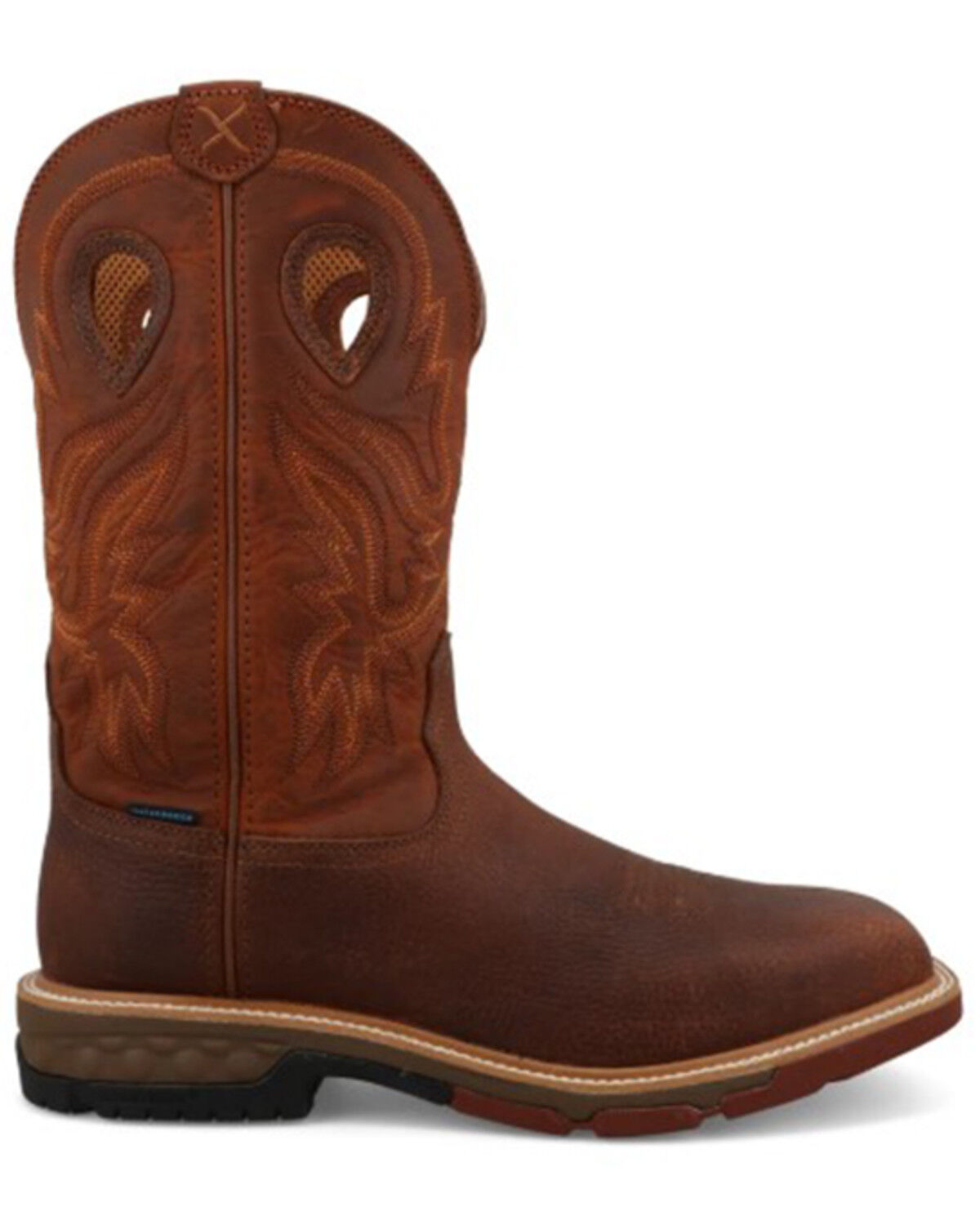Image #2 - Twisted X Men's 12" Waterproof Western Work Boots - Nano Toe, Brown, hi-res