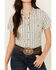 Image #3 - Shyanne Women's Southwestern Print Short Sleeve Snap Western Shirt, Cream, hi-res